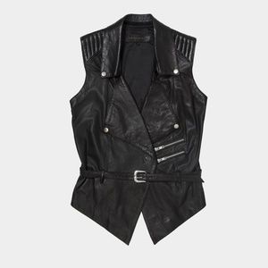 NWOT! Skingraft Leather Moto Motorcycle Vest Sz. L